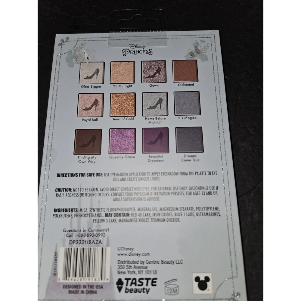 Taste‎ Beauty Disneys Cinderella Eyeshadow Palette  12 Colors New